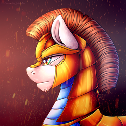 Size: 3000x3000 | Tagged: safe, artist:cornelia_nelson, oc, oc only, armor, bust, guard, high res, portrait, serious, ych result