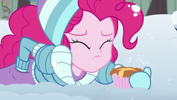 Size: 1280x720 | Tagged: safe, screencap, pinkie pie, equestria girls, equestria girls specials, g4, my little pony equestria girls: better together, my little pony equestria girls: holidays unwrapped, saving pinkie's pie, female, out of context, snow, souffle