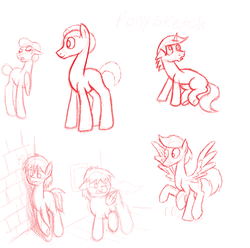 Size: 7920x7872 | Tagged: safe, earth pony, pegasus, pony, unicorn, sketch, sketch dump