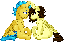 Size: 222x146 | Tagged: safe, artist:ak4neh, oc, oc only, oc:isaac shield, oc:white hershey, pegasus, pony, animated, couple, female, gif, male, mare, pixel art, simple background, stallion, transparent background