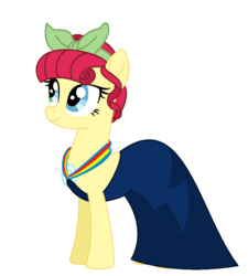Size: 892x992 | Tagged: artist needed, safe, alternate version, artist:pandapawz09, torque wrench, earth pony, pony, g4, rainbow roadtrip, alternate hairstyle, base used, clothes, dress, female, headband, mare, simple background, solo, white background