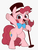 Size: 983x1308 | Tagged: safe, artist:manachaaaaaaaa, pinkie pie, earth pony, pony, g4, armpits, bipedal, female, hat, mare, microphone, solo, top hat