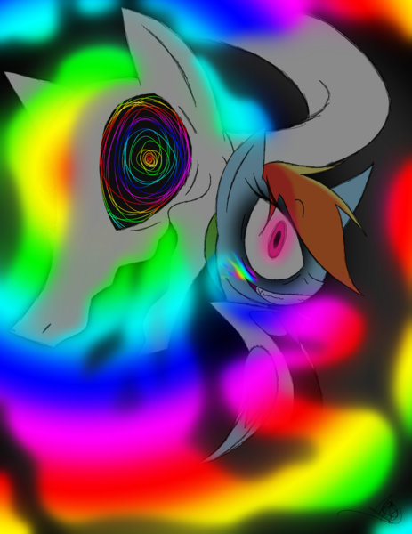 Abstract Background Artist Didun850 Duo Eyeliner Fanfic Rainbow Factory Grin Makeup Oc Oc White The Rainbow Factor Pegasus Pony Rainbow Dash Safe Smiling Swirly Eyes Derpibooru