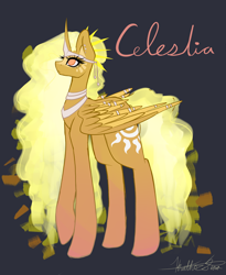 Size: 2300x2800 | Tagged: safe, artist:purediamond360, princess celestia, pony, g4, alternate design, female, high res, solo