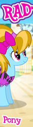 Size: 112x430 | Tagged: safe, gameloft, turf, earth pony, pony, g4, clothes, cropped, female, meme, rad, ribbon, solo, wow! glimmer