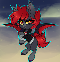 Size: 4206x4350 | Tagged: safe, artist:_spacemonkeyz_, oc, oc only, oc:red riot, bat pony, pony, absurd resolution, clothes, female, jacket, mare, solo