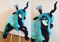 Size: 2588x1868 | Tagged: safe, artist:epicrainbowcrafts, queen chrysalis, changeling, g4, irl, photo, plushie, solo
