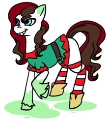 Size: 656x740 | Tagged: safe, artist:dragonflyfire8, artist:ponebox, oc, oc only, earth pony, pony, clothes, collaboration, earth pony oc, female, grin, mare, raised hoof, simple background, smiling, socks, solo, striped socks, transparent background, unshorn fetlocks