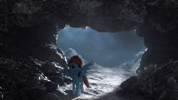 Size: 3840x2160 | Tagged: safe, artist:freasaloz, rainbow dash, pony, g4, 3d, cave, female, high res, solo, source filmmaker