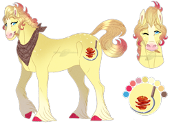 Size: 1188x854 | Tagged: safe, artist:bijutsuyoukai, oc, oc only, earth pony, pony, colored hooves, magical lesbian spawn, male, offspring, parent:applejack, parent:torque wrench, simple background, solo, stallion, transparent background, unshorn fetlocks