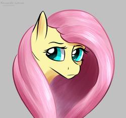Size: 926x863 | Tagged: safe, artist:renarde-louve, fluttershy, pegasus, pony, g4, bust, female, mare, simple background, solo