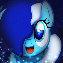 Size: 1000x1000 | Tagged: safe, artist:bastbrushie, part of a set, oc, oc:brushie brusha, earth pony, pony, badumsquish's kitties, blue mane, bust, cute, eye, eyes, female, hair over one eye, happy, i can't believe it's not badumsquish, looking at you, looking up, looking up at you, mare, ocbetes, profile, smiling