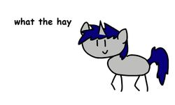 Size: 1024x618 | Tagged: safe, artist:dialliyon, oc, pony, unicorn, simple background, stick pony, what the hay?, white background