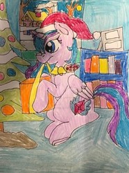 Size: 400x539 | Tagged: safe, artist:wolfspiritclan, oc, oc:pony adean, alicorn, pony, christmas, hearts warming day, holiday