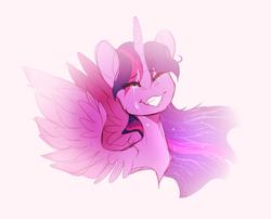 Size: 1024x826 | Tagged: safe, artist:pprinceran, twilight sparkle, alicorn, pony, g4, bust, crying, cute, end of ponies, female, grin, simple background, smiling, solo, tears of joy, twiabetes, twilight sparkle (alicorn), white background