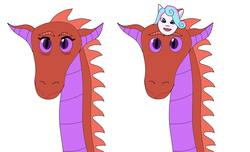 Size: 1400x850 | Tagged: safe, artist:morion87, oc, oc:crystal blaze, dragon, earth pony, pony, dragoness, female, fusion, multiple heads, three heads, two heads, two-headed dragon