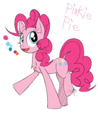 Size: 888x1150 | Tagged: safe, artist:didun850, pinkie pie, earth pony, pony, g4, chest fluff, female, mare, open mouth, simple background, smiling, solo, transparent background