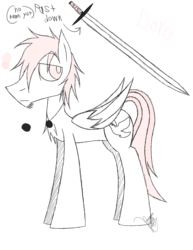 Size: 888x1150 | Tagged: safe, artist:didun850, oc, oc only, oc:peace dove, pegasus, pony, chest fluff, jewelry, male, necklace, pegasus oc, reference sheet, simple background, solo, stallion, sword, transparent background, weapon, wings