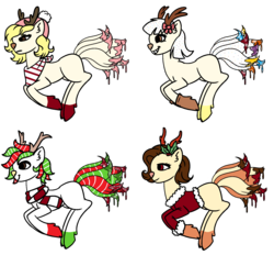 Size: 1696x1572 | Tagged: safe, artist:ponebox, oc, oc only, earth pony, fox, fox pony, hybrid, kitsune, kitsune pony, original species, pony, antlers, clothes, grin, neckerchief, reindeer antlers, scarf, simple background, smiling, transparent background