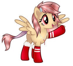 Size: 2517x2275 | Tagged: safe, artist:cindystarlight, oc, oc only, oc:heartbeat, pegasus, pony, clothes, female, high res, mare, simple background, socks, solo, transparent background