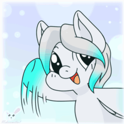 Size: 500x500 | Tagged: safe, artist:nekoremilia1, oc, oc:cold front, pegasus, pony, animated, commission, gif, solo, waving, ych result