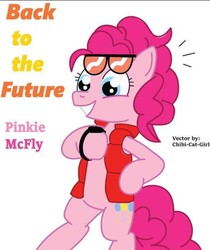 Size: 1080x1283 | Tagged: safe, pinkie pie, earth pony, pony, g4, back to the future, female, pinkie klein, pinkie mcpie, solo