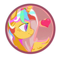 Size: 3000x3000 | Tagged: safe, artist:angusdra, oc, oc only, alicorn, pony, alicorn oc, avatar, circle, female, heart, high res, horn, mare, simple background, solo, transparent background