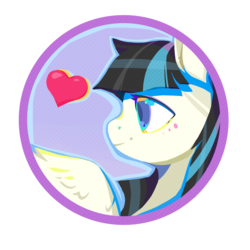 Size: 2449x2449 | Tagged: safe, artist:angusdra, oc, oc only, pegasus, pony, avatar, circle, female, heart, high res, mare, simple background, solo, transparent background