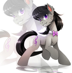 Size: 994x1000 | Tagged: safe, artist:lostdreamm, octavia melody, earth pony, pony, g4, bowtie, female, grin, looking at you, mare, smiling, smiling at you, solo, zoom layer