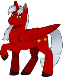Size: 972x1188 | Tagged: safe, artist:69beas, oc, oc only, oc:draco scales, alicorn, pony, 2020 community collab, derpibooru community collaboration, alicorn oc, colored hooves, folded wings, horn, looking at you, male, raised hoof, simple background, smiling, solo, stallion, transparent background, wings