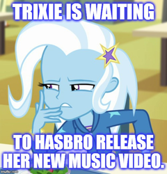 Size: 500x520 | Tagged: safe, trixie, equestria girls, equestria girls specials, g4, my little pony equestria girls: better together, my little pony equestria girls: forgotten friendship, caption, clothes, image macro, meme, text