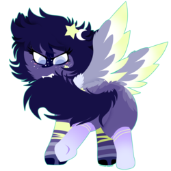 Size: 894x894 | Tagged: safe, artist:vanillaswirl6, oc, oc only, oc:lunar, pegasus, pony, biting, clothes, commission, female, fluffy, solo, stockings, tail bite, thigh highs