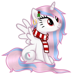 Size: 1851x1901 | Tagged: safe, artist:cindystarlight, oc, oc only, alicorn, pony, clothes, female, mare, scarf, simple background, solo, transparent background