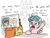Size: 1152x870 | Tagged: safe, artist:jargon scott, autumn blaze, cozy glow, pegasus, pony, g4, alcohol, andy milonakis, beer, beer bottle, blatant lies, crystal skull vodka, dialogue, fake id, female, hoof hold, id card, kirin beer, mare, offscreen character, open mouth, smol, solo focus