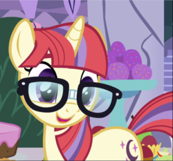 Size: 1007x940 | Tagged: safe, screencap, moondancer, pony, unicorn, amending fences, g4, cropped, cute, dancerbetes, female, glasses, mare, open mouth, smiling, solo