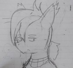 Size: 2160x2014 | Tagged: safe, artist:omegapony16, oc, oc only, hybrid, original species, sphinx, sphinx pony, bust, frown, high res, lineart, lined paper, sketch, solo, traditional art, wip