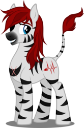 Size: 2195x3317 | Tagged: safe, artist:tsabak, oc, oc only, oc:dr. mordenheim, pony, zebra, electrocardiogram, high res, male, scar, simple background, solo, transparent background