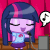 Size: 50x50 | Tagged: safe, artist:auroraswirls, twilight sparkle, equestria girls, g4, animated, clothes, eyes closed, female, gif, microphone, music notes, pictogram, pixel art, singing, solo