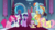 Size: 1920x1080 | Tagged: safe, screencap, applejack, fluttershy, pinkie pie, rainbow dash, rarity, spike, twilight sparkle, alicorn, dragon, earth pony, pegasus, pony, unicorn, between dark and dawn, g4, crossed hooves, eyes closed, female, male, mane seven, mane six, mare, open mouth, scroll, scrunchy face, twilight sparkle (alicorn), winged spike, wings