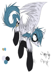 Size: 985x1385 | Tagged: safe, artist:didun850, oc, oc only, oc:jumping jack, pegasus, pony, flying, hair over one eye, messy mane, pegasus oc, reference sheet, solo, wings