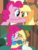 Size: 903x1186 | Tagged: safe, edit, edited screencap, screencap, applejack, pinkie pie, earth pony, pony, accountibilibuddies, accountibilibuddies: pinkie pie, equestria girls, g4, mmmystery on the friendship express, my little pony equestria girls: choose your own ending, my little pony: friendship is magic, cheeks, face grab, funny, squishy cheeks