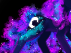 Size: 4128x3096 | Tagged: safe, artist:livitoza, princess luna, alicorn, pony, g4, black background, cutie mark, ethereal mane, face not visible, female, galaxy mane, high res, mare, simple background, solo, starry mane
