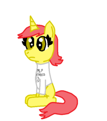 Size: 486x548 | Tagged: safe, artist:nightshadowmlp, oc, oc only, oc:game point, pony, unicorn, end of ponies, female, firealpaca, missing cutie mark, sad face, simple background, solo, transparent background