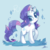 Size: 850x850 | Tagged: safe, artist:sibashen, rarity, pony, unicorn, g4, blue background, crystal, cute, diamond, female, looking at you, mare, raised hoof, raribetes, simple background, solo