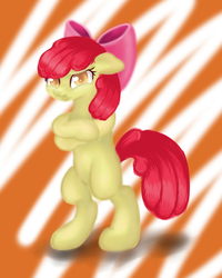 Size: 2048x2565 | Tagged: safe, artist:sa-loony, apple bloom, earth pony, pony, g4, bipedal, female, high res, pouting, solo, standing