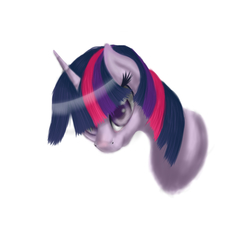 Size: 2065x2048 | Tagged: safe, artist:sa-loony, twilight sparkle, pony, g4, bust, female, high res, simple background, solo