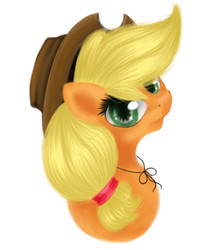 Size: 2065x2348 | Tagged: safe, artist:sa-loony, applejack, earth pony, pony, g4, bust, female, hat, high res, simple background, solo