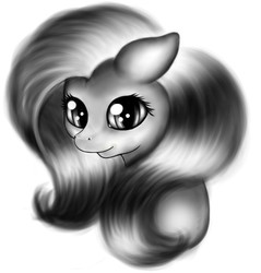 Size: 1865x1948 | Tagged: safe, artist:sa-loony, fluttershy, pony, g4, bust, female, monochrome, simple background, solo