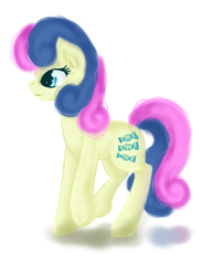 Size: 687x941 | Tagged: safe, artist:sa-loony, bon bon, sweetie drops, earth pony, pony, g4, female, simple background, solo