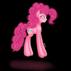 Size: 1000x1000 | Tagged: safe, artist:sa-loony, pinkie pie, pony, g4, female, happy, jumping, simple background, solo